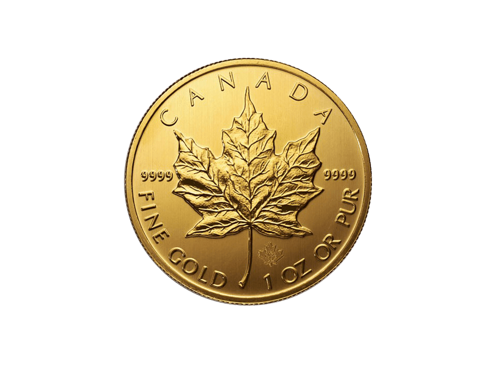Buy original gold coins 1 oz Canadian Maple Leaf Gold with Bitcoin!