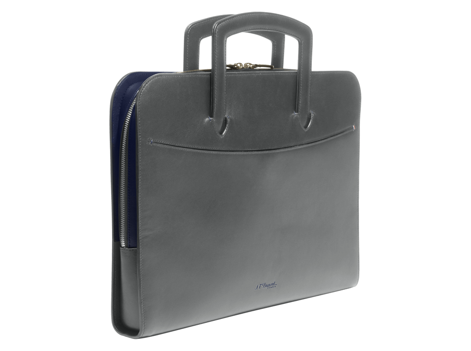 Buy original leather bags S.T. Dupont Document Holder Line D Slim Grey Blue 185200 with Bitcoin!