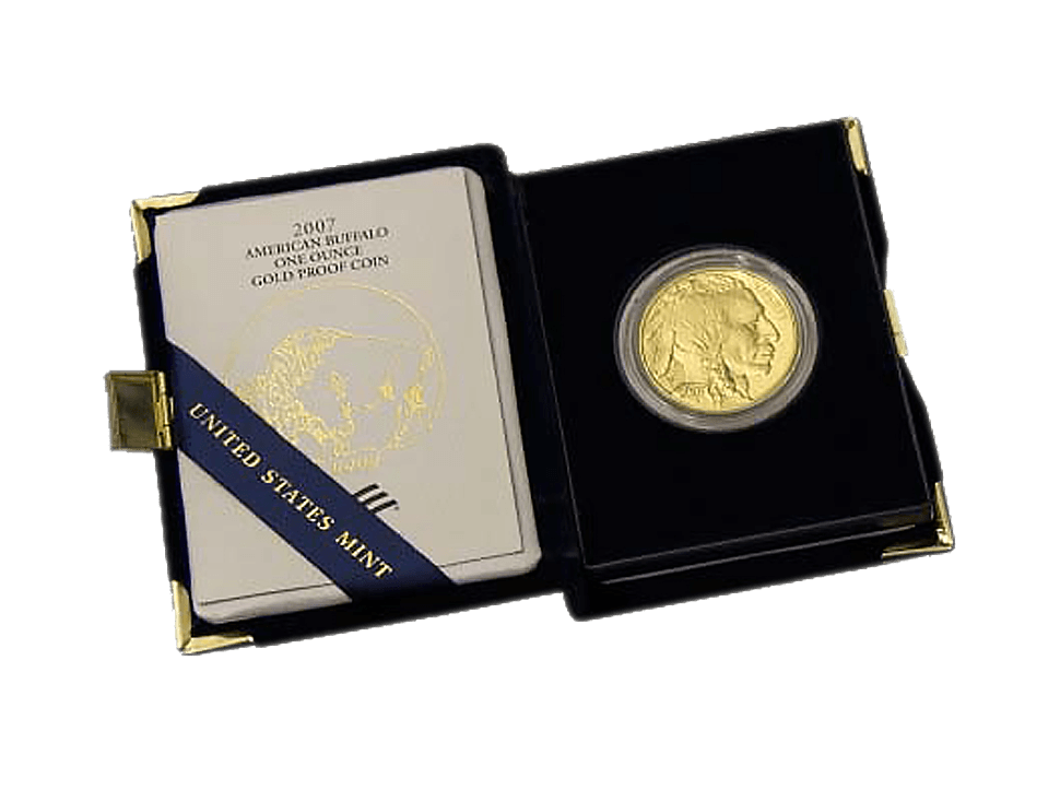 Buy original gold coins USA 1 oz American Buffalo Polished Plate Gold with Bitcoin!