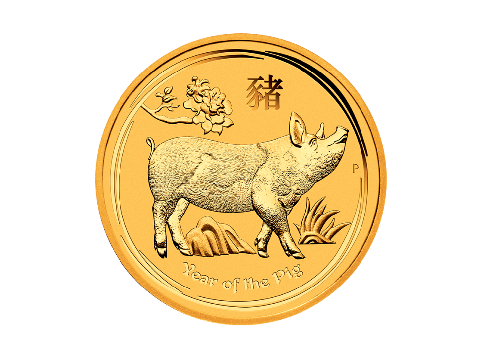 Buy original gold coins 1 kg Gold Lunar II Pig 2019 with Bitcoin!