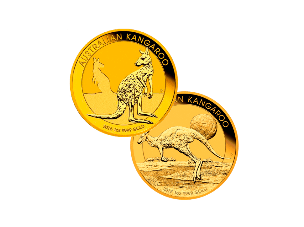 Buy original gold coins 1 oz Gold Australia Kangaroo with Bitcoin!