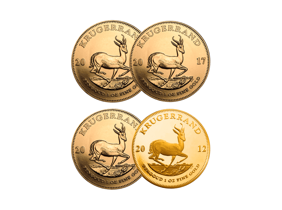 Buy original gold coins 1 oz Gold Krugerrand with Bitcoin!