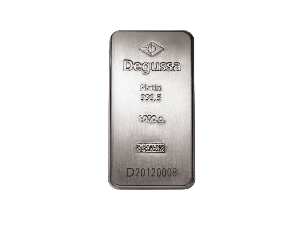  BitDials | Buy original Degussa Platinum Bar (minted) 1000 g with Bitcoins!